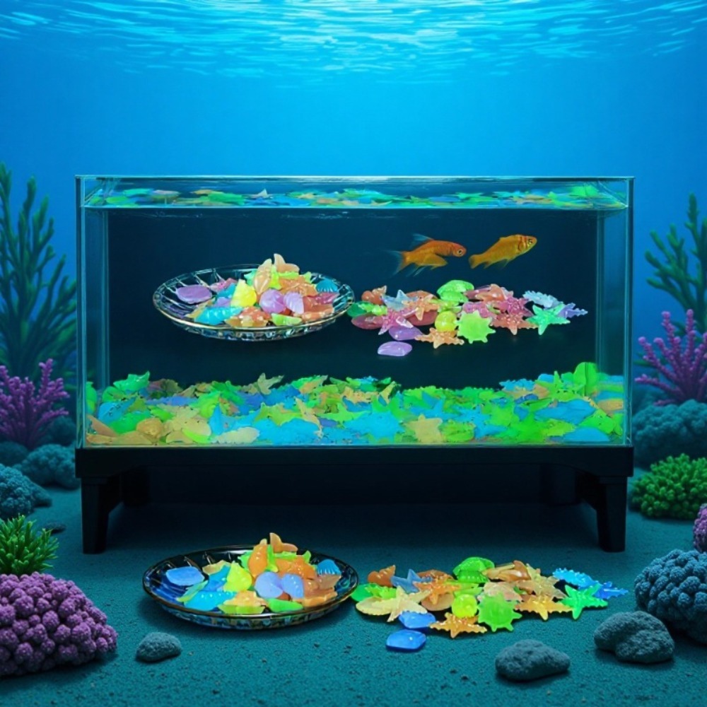 Aquarium Plant Delivery - Piedras Luminosas Brillantes del Océano, Conchas