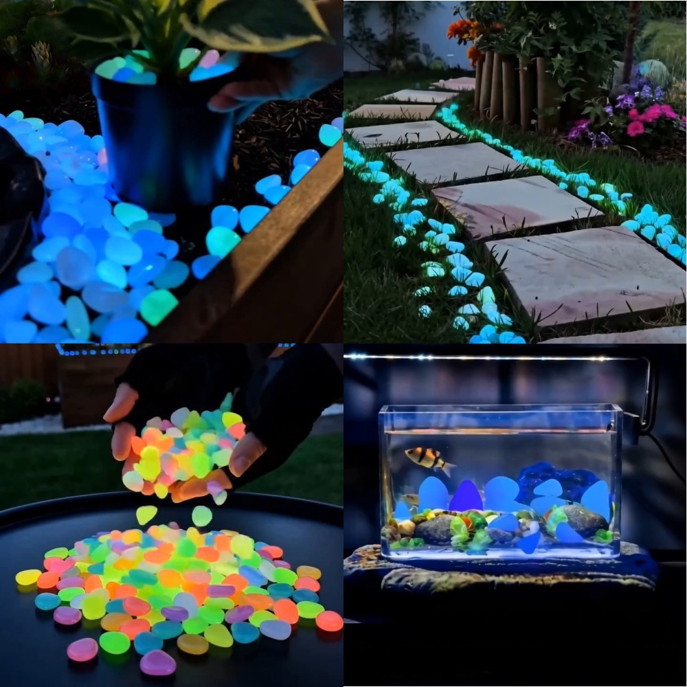 Aquarium Planted Tank Light - Piedras luminosas coloridas que brillan en