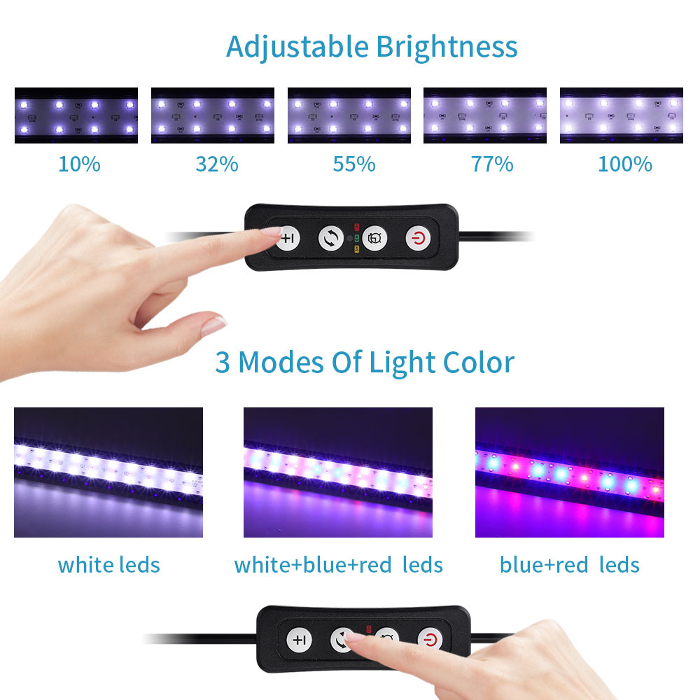 Brillo ajustable de la luz del - Aquarium Plant Grow Light reseña y precio