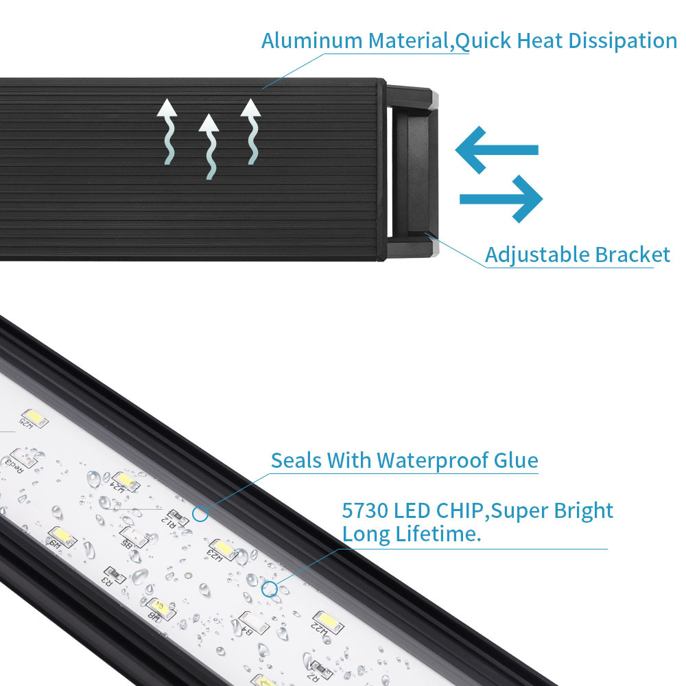Brillo ajustable de la luz del - Aquarium Plant Grow Light reseña y precio