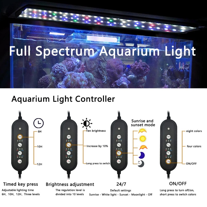 Lámpara LED para Acuario de Es - Aquarium Plant Grow Light reseña y precio